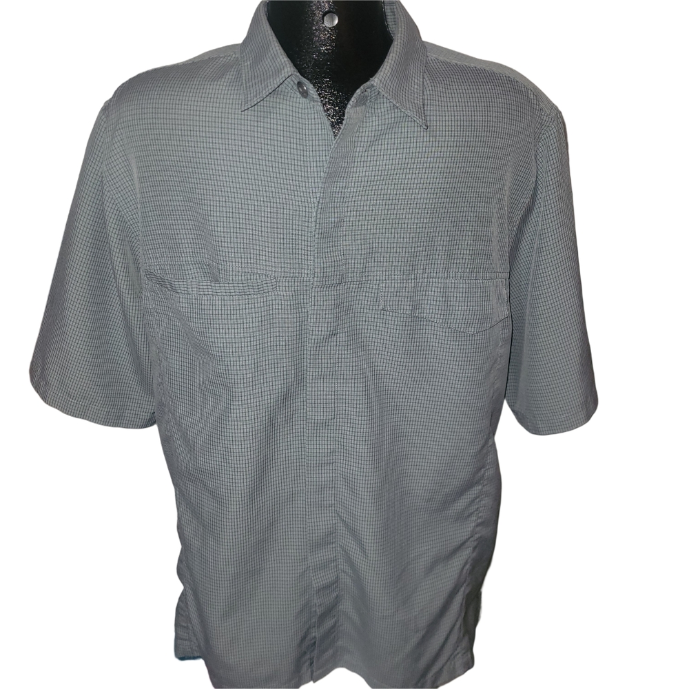 Helly Hansen Men's Gray Checkered Short Sleeve Shirt Size L